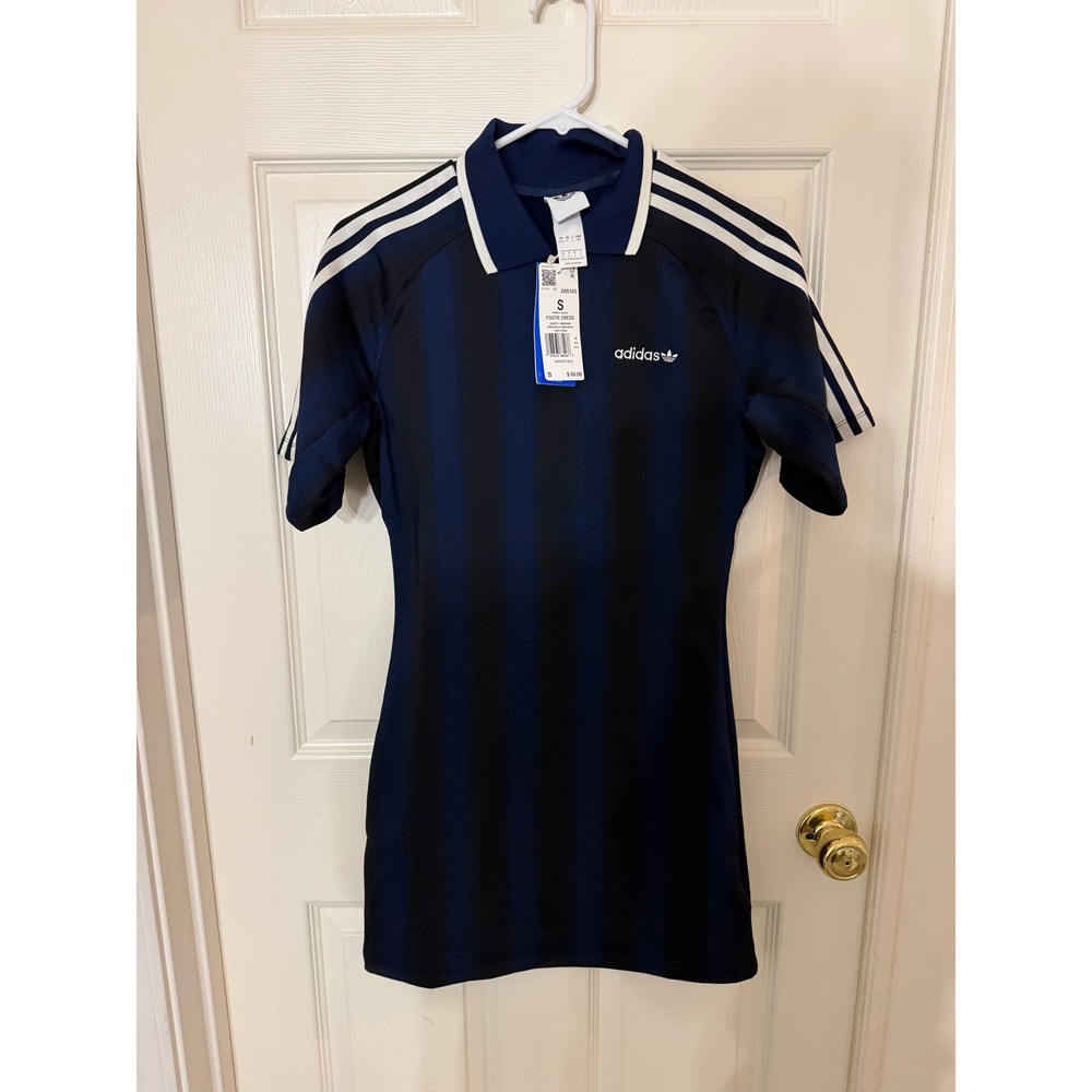 Adidas Soccer/Football Inspired Graphic Dress Blue Black Size Small (0084)